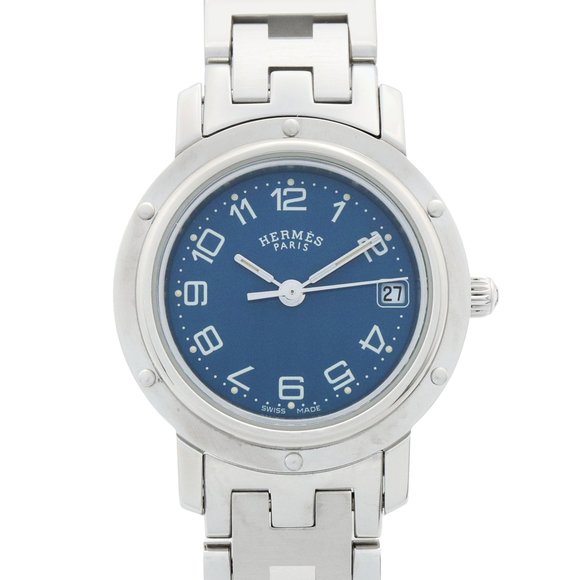 Hermès Clipper Watch, Stainless Steel, Women's, Navy Blue, CL4.210 - Picture 1 of 14